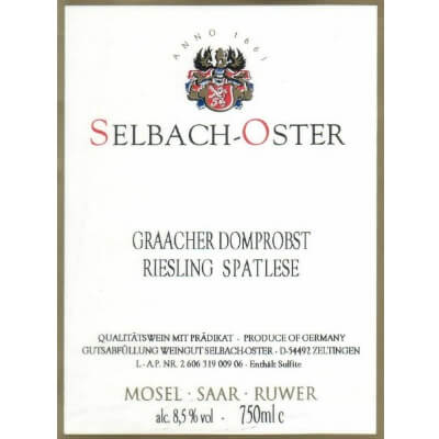 Selbach-Oster Graacher Domprobst Riesling Spatlese 2021 (6x75cl)