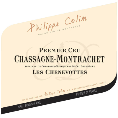 Philippe Colin Chassagne-Montrachet 1er Cru Les Chenevottes 2020 (6x75cl)