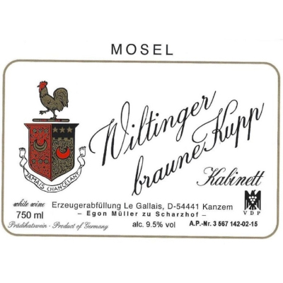 Egon Muller Gallais Wiltinger Braune Kupp Riesling Kabinett 2021 (1x75cl)