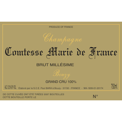 Paul Bara Comtesse Marie de France Grand Cru Brut 2008 (6x75cl)