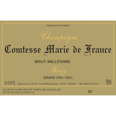 Paul Bara Comtesse Marie de France Grand Cru Brut 2012 (6x75cl)