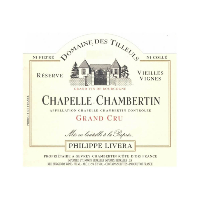 Philippe Livera (Tilleuls) Chapelle-Chambertin Grand Cru 2018 (2x75cl)