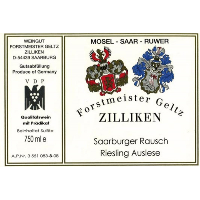 Forstmeister Geltz Zilliken Saarburger Rausch Riesling Auslese Auction 2015 (6x37.5cl)