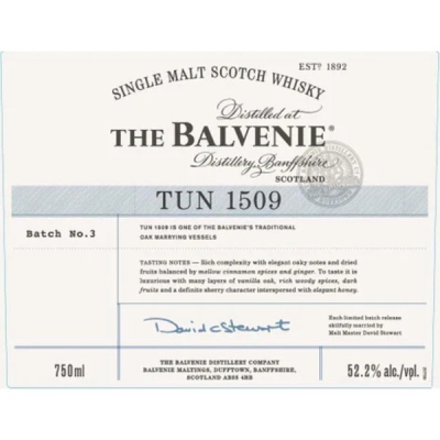 Balvenie Speyside Single Malt Tun 1509 Batch 3 NV (3x70cl)