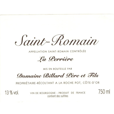 Billard Pere et Fils Saint-Romain Perriere 2016 (6x75cl)