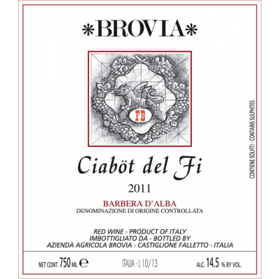 Brovia Barbera d'Alba Ciabot del Fi 2019 (6x75cl)