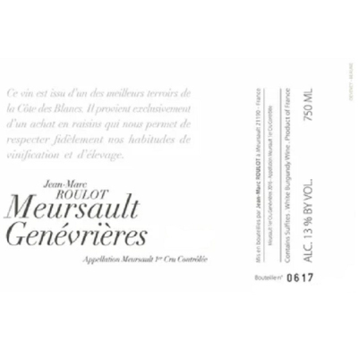 Jean Marc Roulot Meursault 1er Cru Genevrieres 2020 (1x150cl)