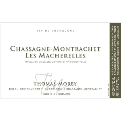 Thomas Morey Chassagne Montrachet 1er Cru Les Macherelles Blanc 2022 (6x75cl)