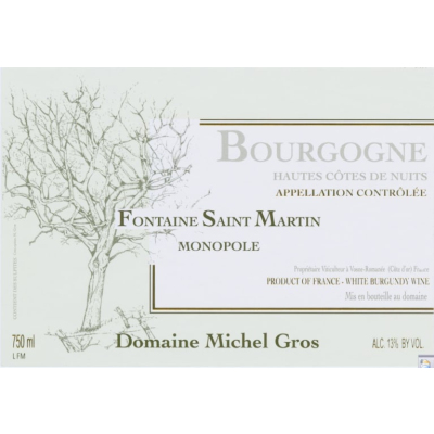 Michel Gros Hautes Cotes de Nuits Fontaine Saint Martin Blanc 2016 (12x75cl)