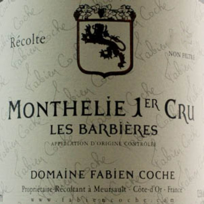 Domaine Fabien Coche Monthelie 1er Cru Les Barbieres 2020 (6x75cl)