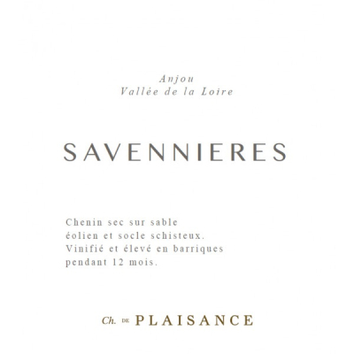 Chateau de Plaisance, Savennieres 2021 (6x75cl)