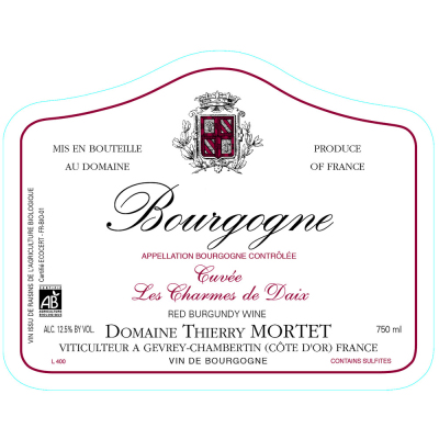Thierry Mortet Bourgogne Les Charmes de Daix Rouge 2021 (6x75cl)