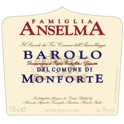Famiglia Anselma Barolo Del Comune di Monforte 2016 (3x150cl)