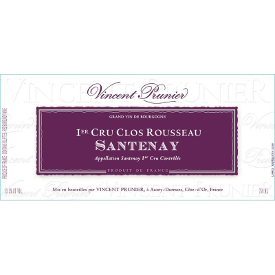 Vincent Prunier Santenay 1er Cru Clos Rousseau 2020 (6x75cl)