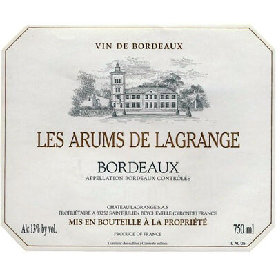 Les Arums de Lagrange Blanc 2015 (12x75cl)