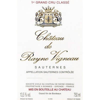 Château de Rayne Vigneau 2001 (24x37.5cl)