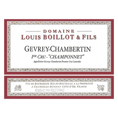 Louis Boillot Gevrey-Chambertin 1er Cru Champonnet 2016 (6x75cl)