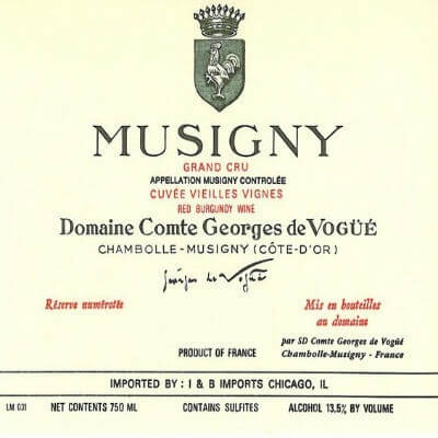 Comte Georges de Vogue Musigny Grand Cru VV 2001 (12x75cl)