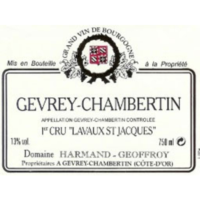 Harmand Geoffroy Gevrey-Chambertin 1er Cru Lavaux St Jacques 2015 (6x75cl)