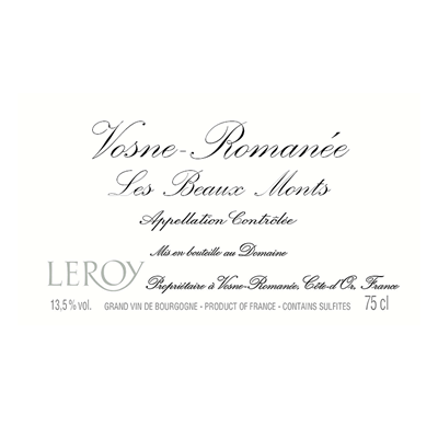 Leroy Vosne-Romanee 1er Cru Les Beaux Monts 1972 (1x75cl)