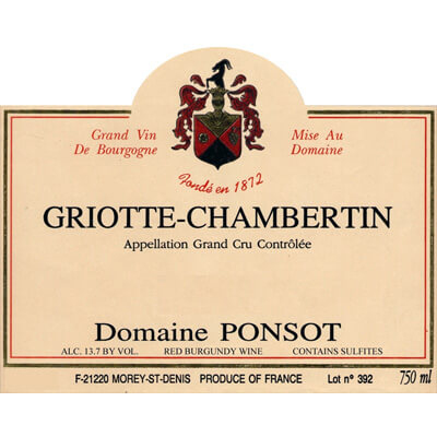 Ponsot Griotte-Chambertin Grand Cru 2002 (6x150cl)