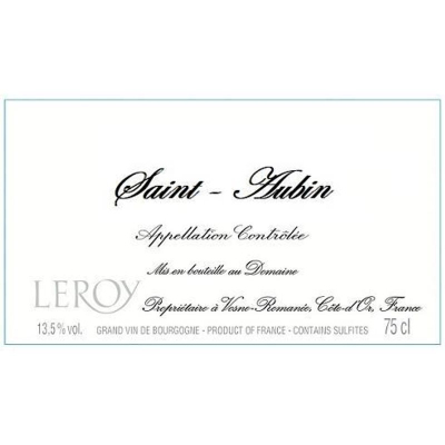 Maison Leroy Saint Aubin Blanc 2018 (12x75cl)