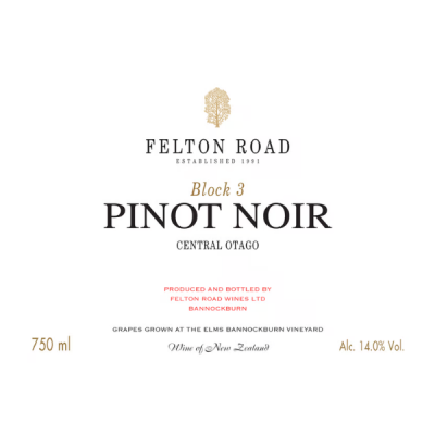 Felton Road Block 3 Pinot Noir 2013 (1x75cl)
