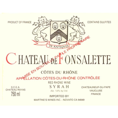 Fonsalette Cotes Du Rhone Syrah 2010 (6x75cl)