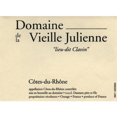 La Vieille Julienne Cotes-du-Rhone Lieu-dit Clavin 2014 (6x75cl)