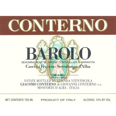 Giacomo Conterno Barolo Francia 2010 (1x150cl)