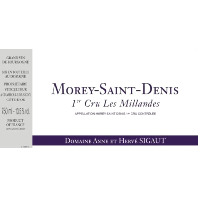 Anne et Herve Sigaut Morey-Saint-Denis 1er Cru Les Millandes 2020 (6x75cl)