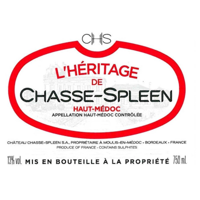L'Heritage de Chasse-Spleen 2019 (6x75cl)