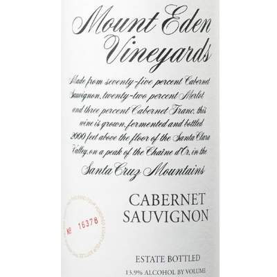 Mount Eden Vineyards Cabernet Sauvignon Estate 2013 (12x75cl)