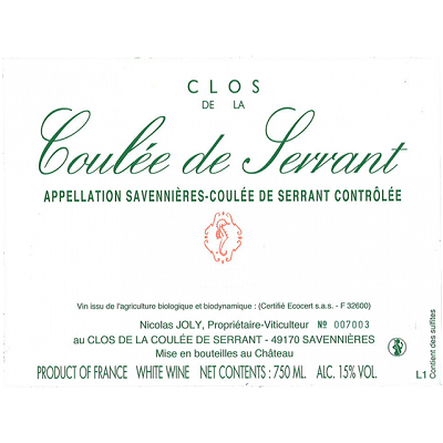 Nicolas Joly Coulee de Serrant 2018 (6x75cl)