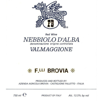 Brovia Nebbiolo d''Alba Valmaggione 2017 (6x75cl)