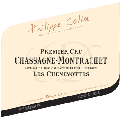 Philippe Colin Chassagne-Montrachet 1er Cru Les Chenevottes 2018 (12x75cl)