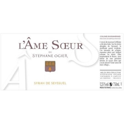 Michel & Stephane Ogier Coteaux Seyssuel Ame Soeur 2011 (6x75cl)