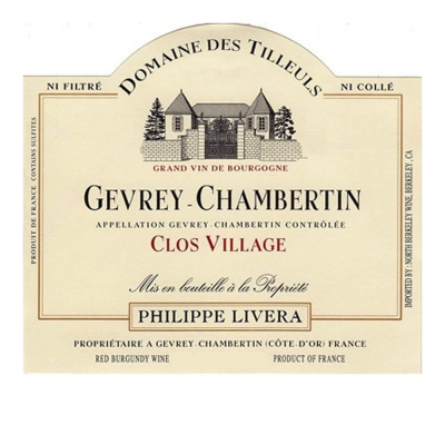 Philippe Livera (Tilleuls) Gevrey-Chambertin Clos Village 2019 (6x75cl)