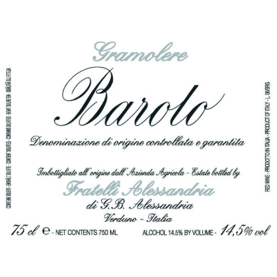 Fratelli Alessandria Barolo Gramolere 2019 (1x75cl)