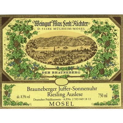 Max Ferd Richter Brauneberger Juffer Sonnenuhr Riesling Auslese 2001 (24x37.5cl)