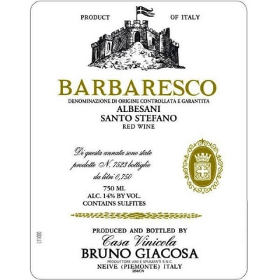 Bruno Giacosa Barbaresco Albesani Santo Stefano 2001 (6x75cl)