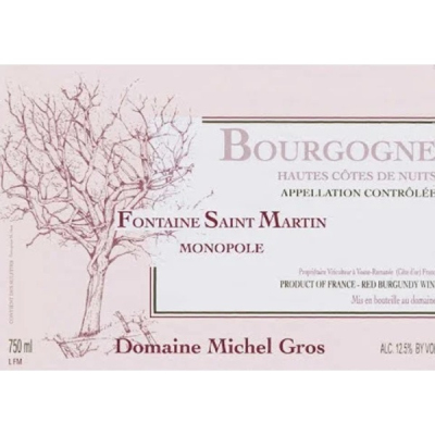 Michel Gros Hautes Cotes Nuits Fontaine St Martin 2018 (6x75cl)