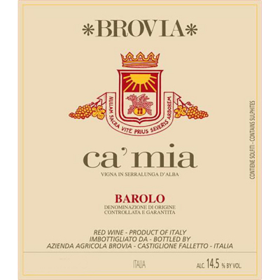 Brovia Barolo Brea Vigna Ca'mia 2015 (12x75cl)
