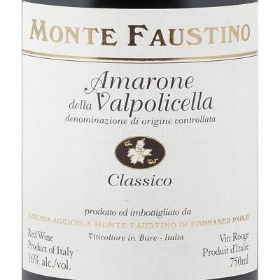Monte Faustino Fornaser Amarone della Valpolicella Classico 2017 (6x75cl)