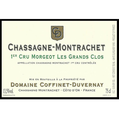 Coffinet-Duvernay Chassagne Montrachet 1er Cru Morgeot les Grands Clos 2020 (6x75cl)
