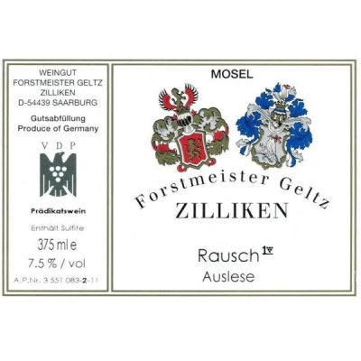 Forstmeister Geltz Zilliken Saarburger Rausch Riesling Auslese Goldkapsel Auktion 2009 (1x150cl)