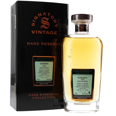Glencraig (Signatory) Speyside Single Malt Cask Strength Rare Reserve Cask 4253 40YO Bottled 2017 1976 (1x70cl)