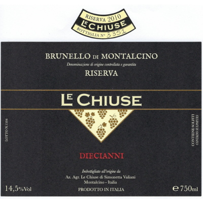 Le Chiuse Brunello di Montalcino Diecianni Riserva 2012 (3x75cl)