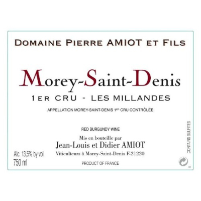 Amiot et Fils Morey-Saint-Denis 1er Cru Les Millandes 2021 (6x75cl)