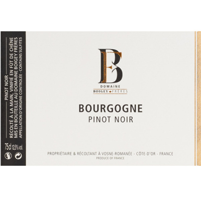Boigey Freres Bourgogne Pinot Noir 2022 (6x75cl)